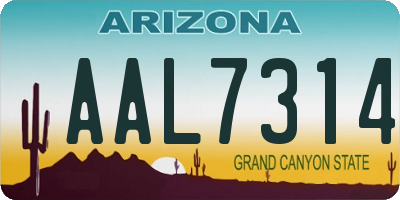 AZ license plate AAL7314