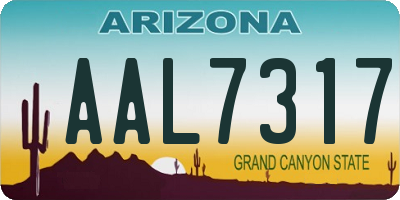 AZ license plate AAL7317