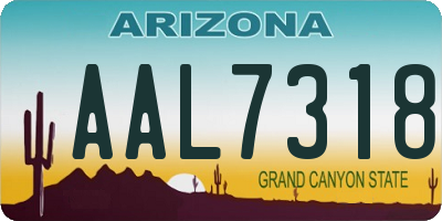 AZ license plate AAL7318