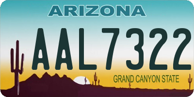 AZ license plate AAL7322
