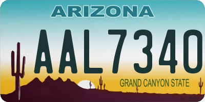 AZ license plate AAL7340