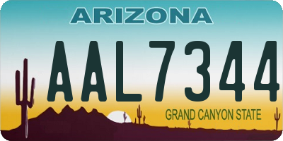 AZ license plate AAL7344