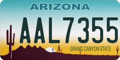 AZ license plate AAL7355