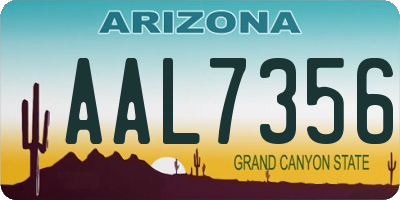 AZ license plate AAL7356