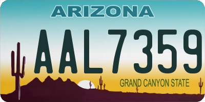 AZ license plate AAL7359