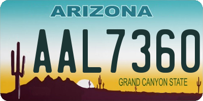 AZ license plate AAL7360