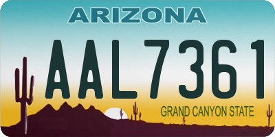 AZ license plate AAL7361
