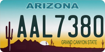 AZ license plate AAL7380