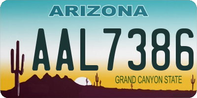 AZ license plate AAL7386