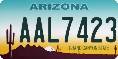 AZ license plate AAL7423