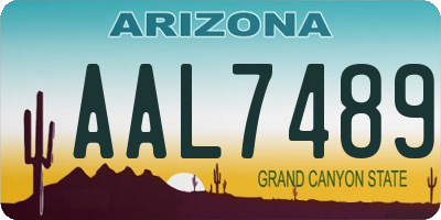 AZ license plate AAL7489