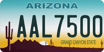 AZ license plate AAL7500