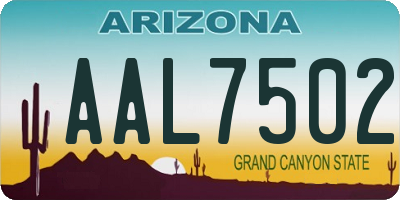 AZ license plate AAL7502