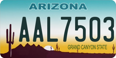 AZ license plate AAL7503