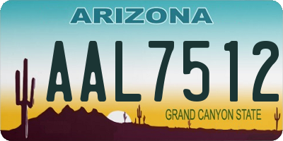 AZ license plate AAL7512
