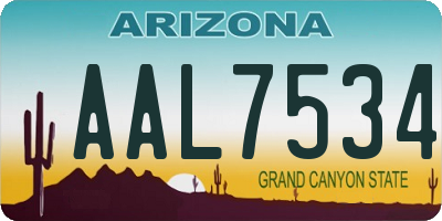 AZ license plate AAL7534