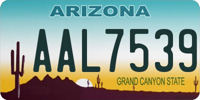 AZ license plate AAL7539