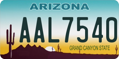 AZ license plate AAL7540