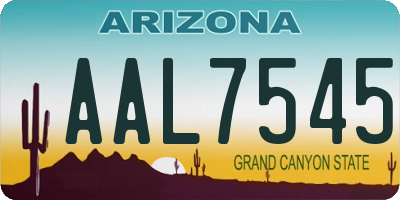 AZ license plate AAL7545