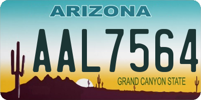 AZ license plate AAL7564