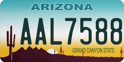 AZ license plate AAL7588