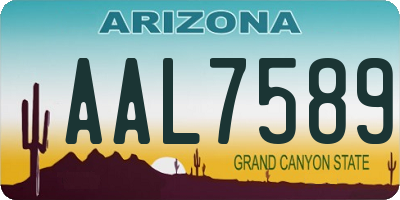 AZ license plate AAL7589