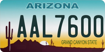AZ license plate AAL7600