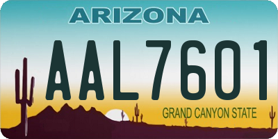 AZ license plate AAL7601