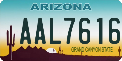 AZ license plate AAL7616