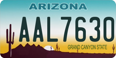AZ license plate AAL7630