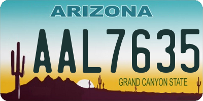 AZ license plate AAL7635