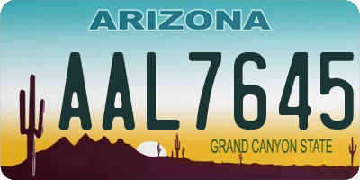 AZ license plate AAL7645