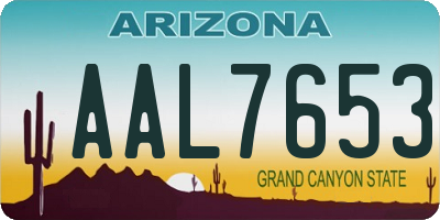 AZ license plate AAL7653
