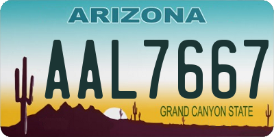 AZ license plate AAL7667