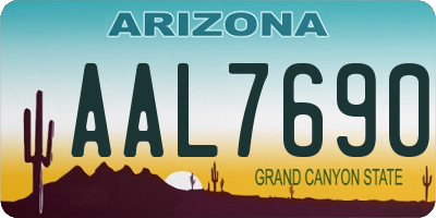 AZ license plate AAL7690