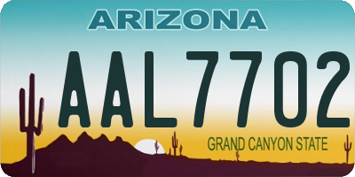 AZ license plate AAL7702