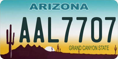 AZ license plate AAL7707