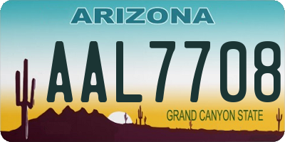 AZ license plate AAL7708