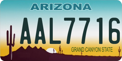 AZ license plate AAL7716