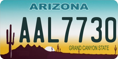 AZ license plate AAL7730
