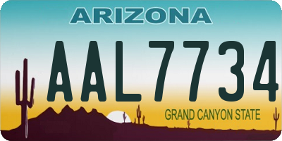 AZ license plate AAL7734