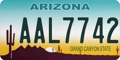 AZ license plate AAL7742
