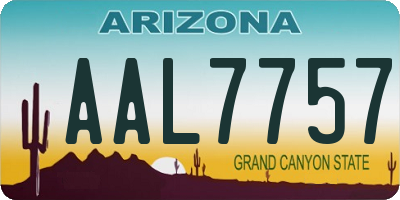 AZ license plate AAL7757