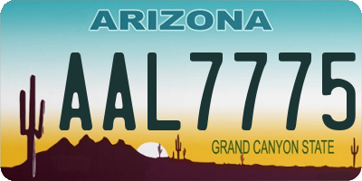 AZ license plate AAL7775