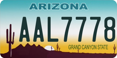 AZ license plate AAL7778