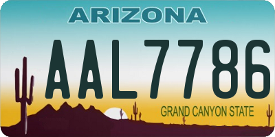 AZ license plate AAL7786