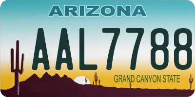 AZ license plate AAL7788