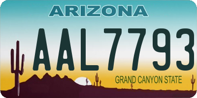 AZ license plate AAL7793