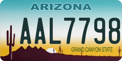 AZ license plate AAL7798