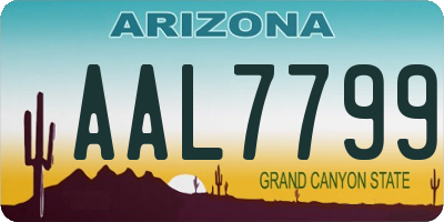 AZ license plate AAL7799